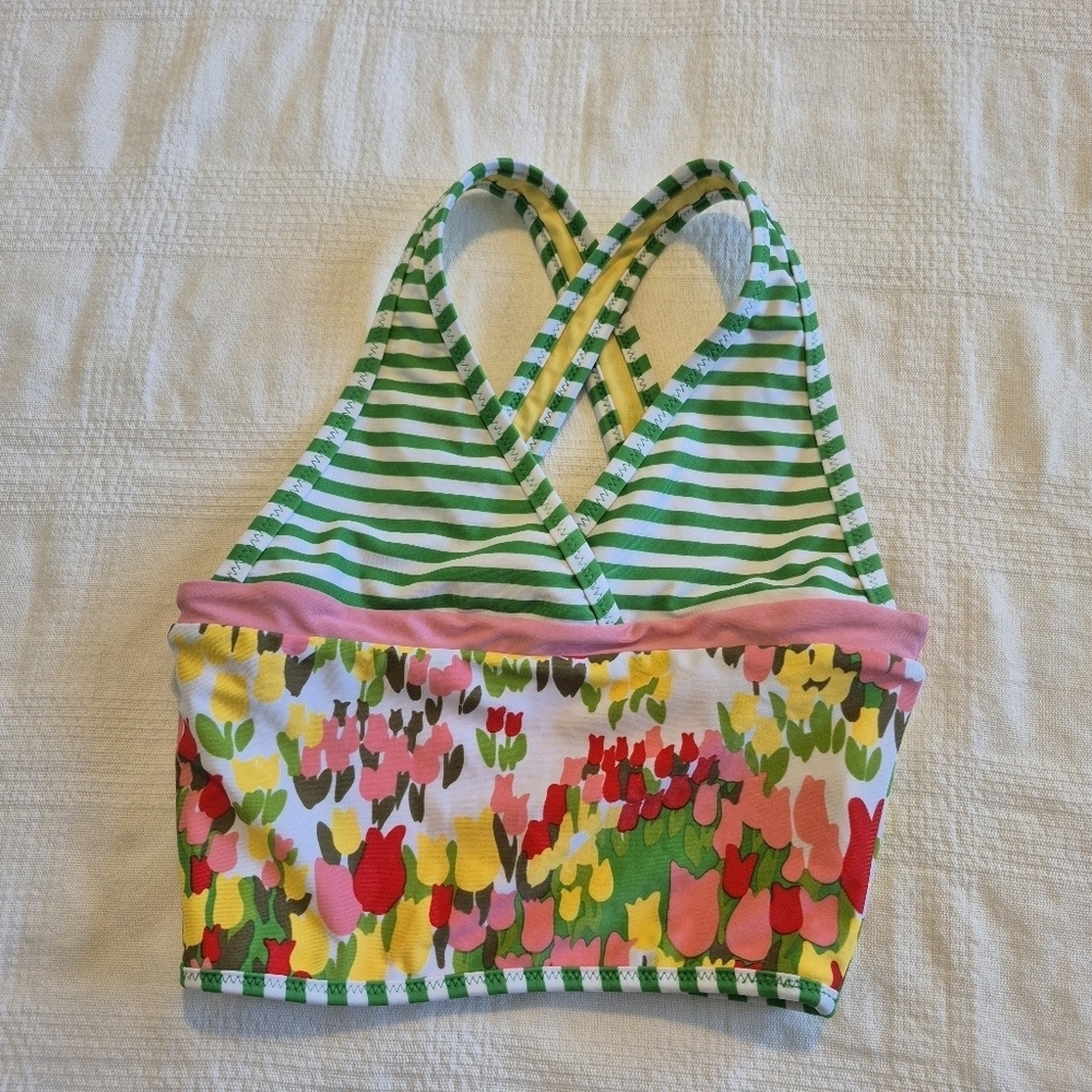 Hanna Andersson girls size 130 or 8 swim bikini top euc
